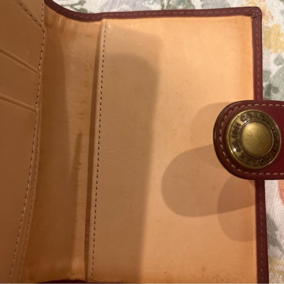 Sold Coach Signature Canvas Wallet with Red Trim - Picture 4 of 9